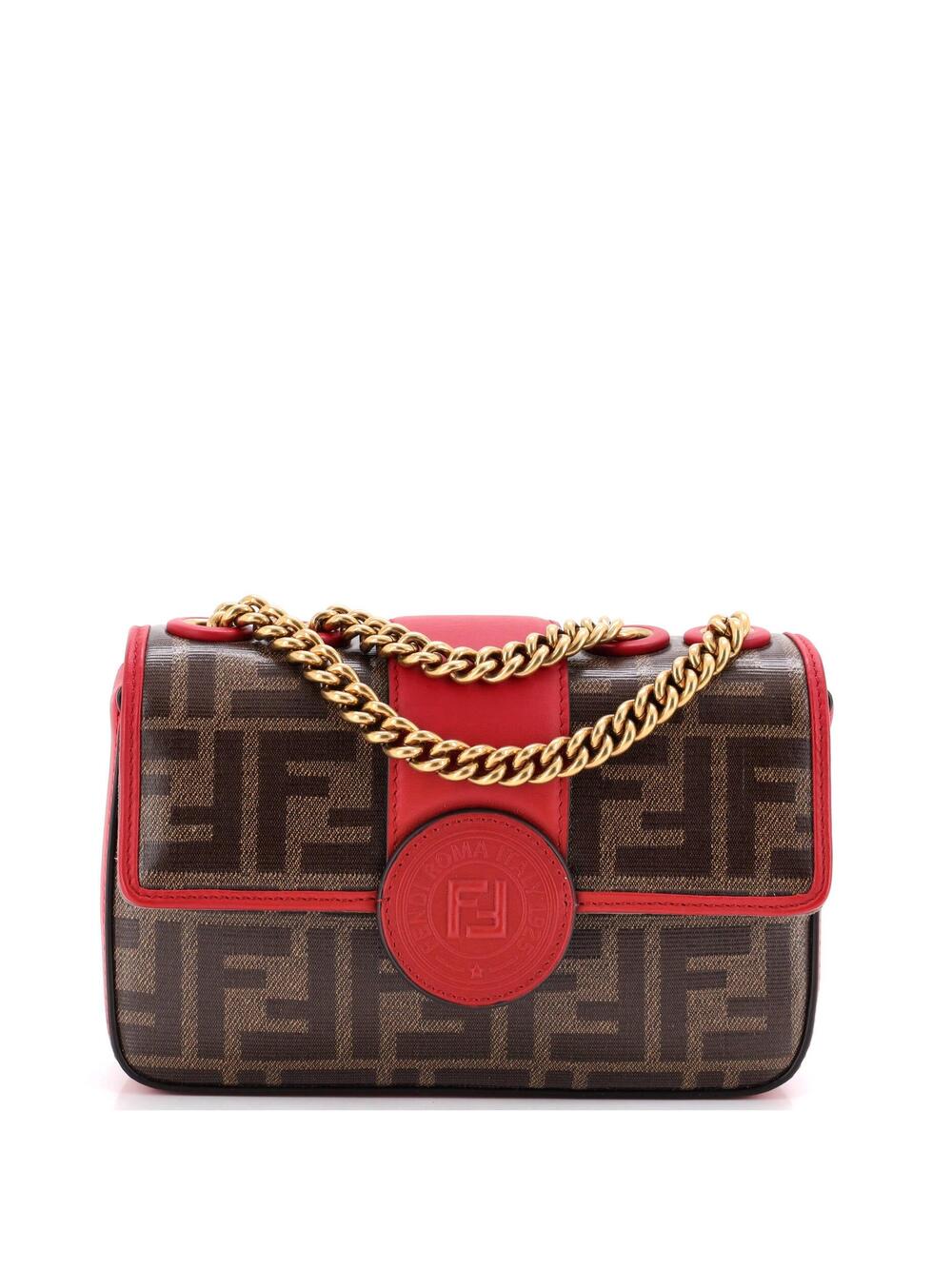 Fendi Ff Logo Stamp Flap Bag Zucca #349601F11B
